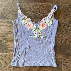 Free People Flower Stitched Tank
